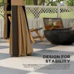 10' x 12' Hard Roof Gazebo with Curtains and Netting, Gazebo with Aluminum Frame and Hooks, Coffee - Image 6