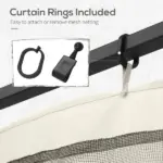 Outsunny 9.8 x 12 Ft Gazebo Replacement Mosquito Netting 4-Panel White and Black - Image 5