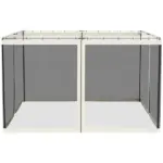 Outsunny 9.8 x 12 Ft Gazebo Replacement Mosquito Netting 4-Panel White and Black - Image 7
