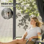 10' x 12' Outdoor Patio Gazebo, Soft Top Gazebo Canopy Shelter with Curtains, Netting, Steel Frame, Hooks, Dark Gray - Image 6