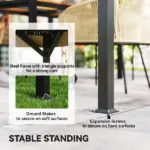 Outsunny 10 ft x 12 ft Outdoor Patio Gazebo, Soft Top Gazebo Canopy Shelter with Curtains, Netting, Steel Frame, Hooks, Khaki - Image 7