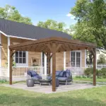 Outsunny 10 ft x 12 ft Outdoor Pergola, Wood Gazebo Grape Trellis with Stable Structure and Concrete Anchors, for Garden, Patio, Backyard, Deck - Image 2
