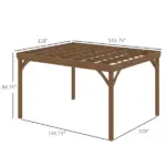 Outsunny 10 ft x 12 ft Outdoor Pergola, Wood Gazebo Grape Trellis with Stable Structure and Concrete Anchors, for Garden, Patio, Backyard, Deck - Image 3