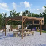 Outsunny 10 ft x 12 ft Outdoor Pergola, Wood Gazebo Grape Trellis with Stable Structure and Concrete Anchors, for Garden, Patio, Backyard, Deck - Image 10