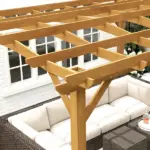 10' x 12' Wood Pergola, Outdoor Gazebo Grape Trellis with Arched Roof for Climbing Plant Support, Dark Brown - Image 9
