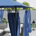 Outsunny 10 ft x 13 ft Double Roof Patio Gazebo, Outdoor Gazebo with Curtains, for Garden, Lawn, Backyard and Deck, Dark Blue - Image 9
