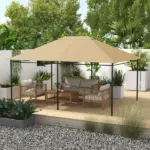10' x 13' Gazebo Replacement Canopy Cover, Gazebo Roof Replacement (TOP COVER ONLY), Khaki - Image 2