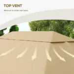 10' x 13' Gazebo Replacement Canopy Cover, Gazebo Roof Replacement (TOP COVER ONLY), Khaki - Image 5