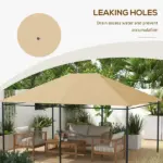 10' x 13' Gazebo Replacement Canopy Cover, Gazebo Roof Replacement (TOP COVER ONLY), Khaki - Image 7