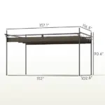 10' x 13' Metal Retractable Pergola Canopy, Outdoor Pergola for Garden, Patio, Backyard, Deck, Brown - Image 3
