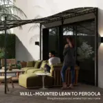 10' x 16' Outdoor Pergola Canopy, Metal Patio Canopy with Drainage Holes for Backyard, Garden, Cream White - Image 6