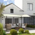 10' x 16' Outdoor Pergola Canopy, Metal Patio Canopy with Drainage Holes for Backyard, Garden, Cream White - Image 8