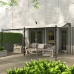 10' x 16' Outdoor Pergola Canopy, Metal Patio Canopy with Drainage Holes for Backyard, Garden, Cream White - Image 9