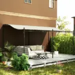10' x 16' Outdoor Pergola Canopy, Metal Patio Canopy with Drainage Holes for Backyard, Garden, Cream White - Image 10
