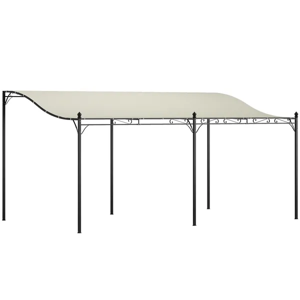 10-x-16-outdoor-pergola-canopy-metal-patio-canopy-with-drainage-holes-for-backyard-garden-cream-white.webp 10' x 16' Outdoor Pergola Canopy, Metal Patio Canopy with Drainage Holes for Backyard, Garden, Cream White - Image 1