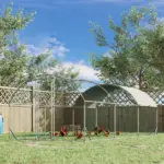 10' x 20' Large Metal Chicken Coop with Run, Walk-in Chicken Pen Chicken Cage with Cover for Outdoor Backyard, Silver - Image 12