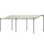 10' x 20' Outdoor Pergola Canopy, Metal Patio Canopy with Drainage Holes for Backyard, Garden, Cream White - Image 11