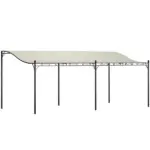 10' x 20' Outdoor Pergola Canopy, Metal Patio Canopy with Drainage Holes for Backyard, Garden, Cream White