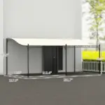 10' x 20' Outdoor Pergola Canopy, Metal Patio Canopy with Drainage Holes for Backyard, Garden, Cream White - Image 3