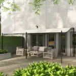 10' x 20' Outdoor Pergola Canopy, Metal Patio Canopy with Drainage Holes for Backyard, Garden, Cream White - Image 9