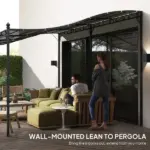 10' x 20' Outdoor Pergola Canopy, Metal Patio Canopy with Drainage Holes for Backyard, Garden, Dark Gray - Image 6