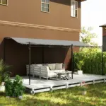 10' x 20' Outdoor Pergola Canopy, Metal Patio Canopy with Drainage Holes for Backyard, Garden, Dark Gray - Image 10