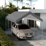 Outsunny 10 x 20 Inch Carport Replacement Canopy, UV Resistant, with Ball Bungee Cords, Dark Gray - Image 10