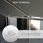 10 x 20ft Carport Roof, UV Resistant Canopy Replacement Cover with Ball Bungee Cords, White - Image 5