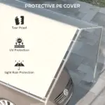10 x 20ft Carport Roof, UV Resistant Canopy Replacement Cover with Ball Bungee Cords, White - Image 6