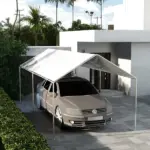 10 x 20ft Carport Roof, UV Resistant Canopy Replacement Cover with Ball Bungee Cords, White - Image 10