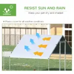PawHut 10 ft x 26 ft x 6.5 ft Large Metal Chicken Coop with Run, Walk-in Poultry Cage Hen Playpen House with Cover and Lockable Door for Farm - Image 4