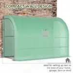 10' x 5' Lean to Green House, Walk-in GreenHouse with 2 Doors and Windows, PE Cover and 3 Shelves, Green - Image 5
