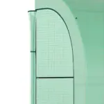 10' x 5' Lean to Green House, Walk-in GreenHouse with 2 Doors and Windows, PE Cover and 3 Shelves, Green - Image 8