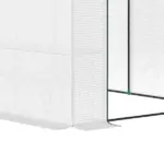 Outsunny 10' x 5' x 7' Lean-to Walk-in Greenhouse, White PE Cover, with 2 Roll-up Doors, Windows and 3 Wire Shelves, Plant Nursery - Image 11