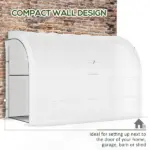 Outsunny 10' x 5' x 7' Lean-to Walk-in Greenhouse, White PE Cover, with 2 Roll-up Doors, Windows and 3 Wire Shelves, Plant Nursery - Image 5