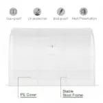 Outsunny 10' x 5' x 7' Lean-to Walk-in Greenhouse, White PE Cover, with 2 Roll-up Doors, Windows and 3 Wire Shelves, Plant Nursery - Image 7