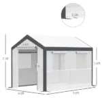 10' x 7' Walk-In Tunnel Greenhouse Garden Hot House withRoll-Up Windows Zippered Door White/Dark Grey Gardening Essentials - Image 3