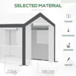 10' x 7' Walk-In Tunnel Greenhouse Garden Hot House withRoll-Up Windows Zippered Door White/Dark Grey Gardening Essentials - Image 4