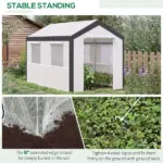 10' x 7' Walk-In Tunnel Greenhouse Garden Hot House withRoll-Up Windows Zippered Door White/Dark Grey Gardening Essentials - Image 6