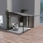 10' x 8' Outdoor Pergola and Patio Gazebo for Garden, Camper, Deck, Doors and Windows, Brown - Image 2