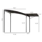 10' x 8' Outdoor Pergola and Patio Gazebo for Garden, Camper, Deck, Doors and Windows, Brown - Image 3