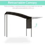 10' x 8' Outdoor Pergola and Patio Gazebo for Garden, Camper, Deck, Doors and Windows, Brown - Image 4