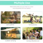 10' x 8' Outdoor Pergola and Patio Gazebo for Garden, Camper, Deck, Doors and Windows, Brown - Image 5