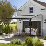 10' x 8' Outdoor Pergola and Patio Gazebo for Garden, Camper, Deck, Doors and Windows, Dark Gray - Image 2