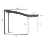 10' x 8' Outdoor Pergola and Patio Gazebo for Garden, Camper, Deck, Doors and Windows, Dark Gray - Image 3