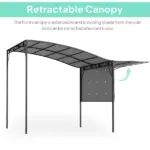 10' x 8' Outdoor Pergola and Patio Gazebo for Garden, Camper, Deck, Doors and Windows, Dark Gray - Image 4