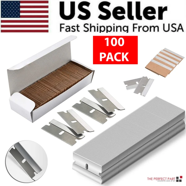 100-pcs-razor-blades-single-edge-extra-sharp-heat-treated-safety-knife-scrapers-6.webp 100 Pack Single Edge Razor Scraper Blades for Cleaning and Utility Use - Image 1