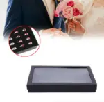 100 Slot Jewelry Ring Display Organizer Tray with Clear Cover - Image 6