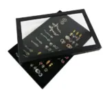 100 Slot Jewelry Ring Display Organizer Tray with Clear Cover - Image 8