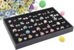 100 Slot Jewelry Ring Display Organizer Tray with Clear Cover - Image 12